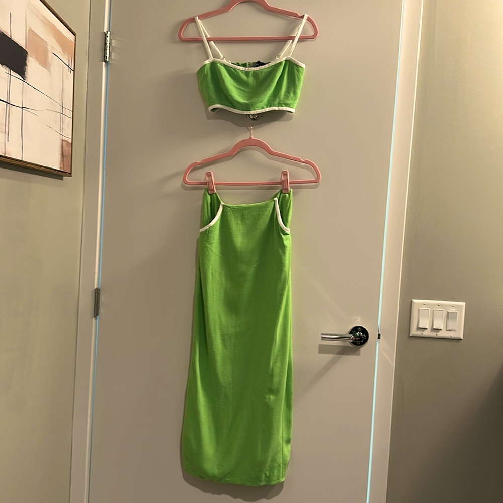 Green Two-Piece Dress Set